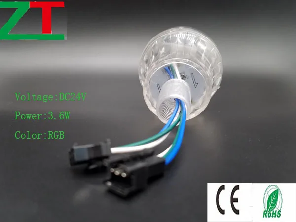 DC24V 60mm 18LEDs/pcs led Full color 4PIN JST male and female Warranty for 2 years Led amusement light