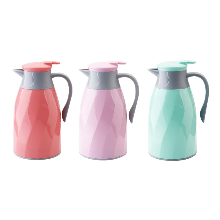 Custom printed plastic thermal insulated flask carafe pot double walled vacuum thermos maker jug for coffee