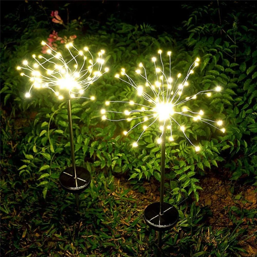 Outdoor Waterproof Led Solar Garden light DIY Flowers Fireworks Stars Landscape Light Solar Powered Garden Lamp