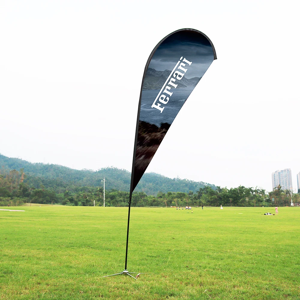 Selling at home and abroad high quality promotion textile double spray cloth ordinary cloth outdoor custom flag