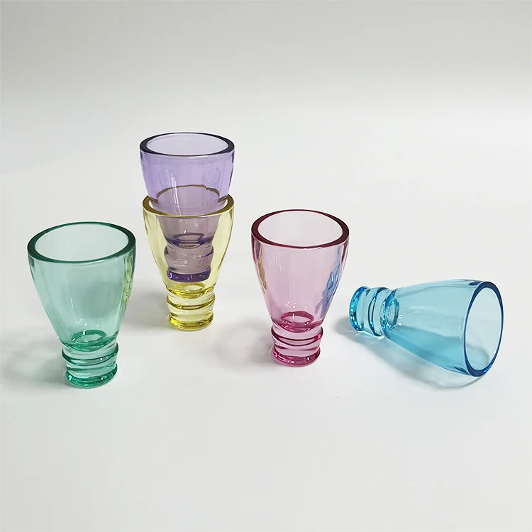 45ml Crystal Eco-friendly colored unique shape bottle cup shot glasses Special Design Creative Beer Bottleneck whisky Shot Glass