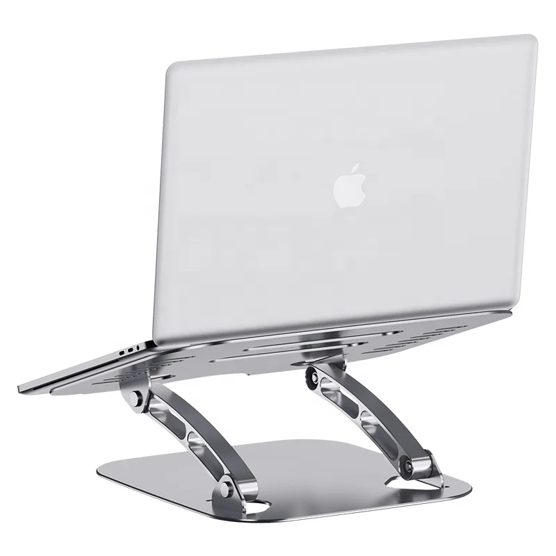 Aluminum & Silicone Adjustable Laptop Stand with Air-cooled Ventilated Notebook Cooling Pads for laptop stand