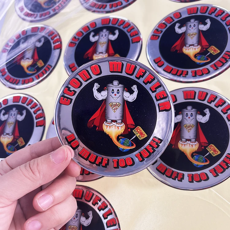 Waterproof 3D Raised Business Rectangle Round Shape Epoxy Resin Clear Domed Die Cut Custom Stickers