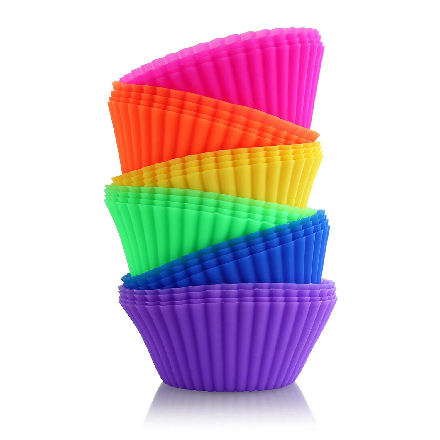 BPA free silicone  non-stick cupcake liners 24 cake cups baking muffin cup mold