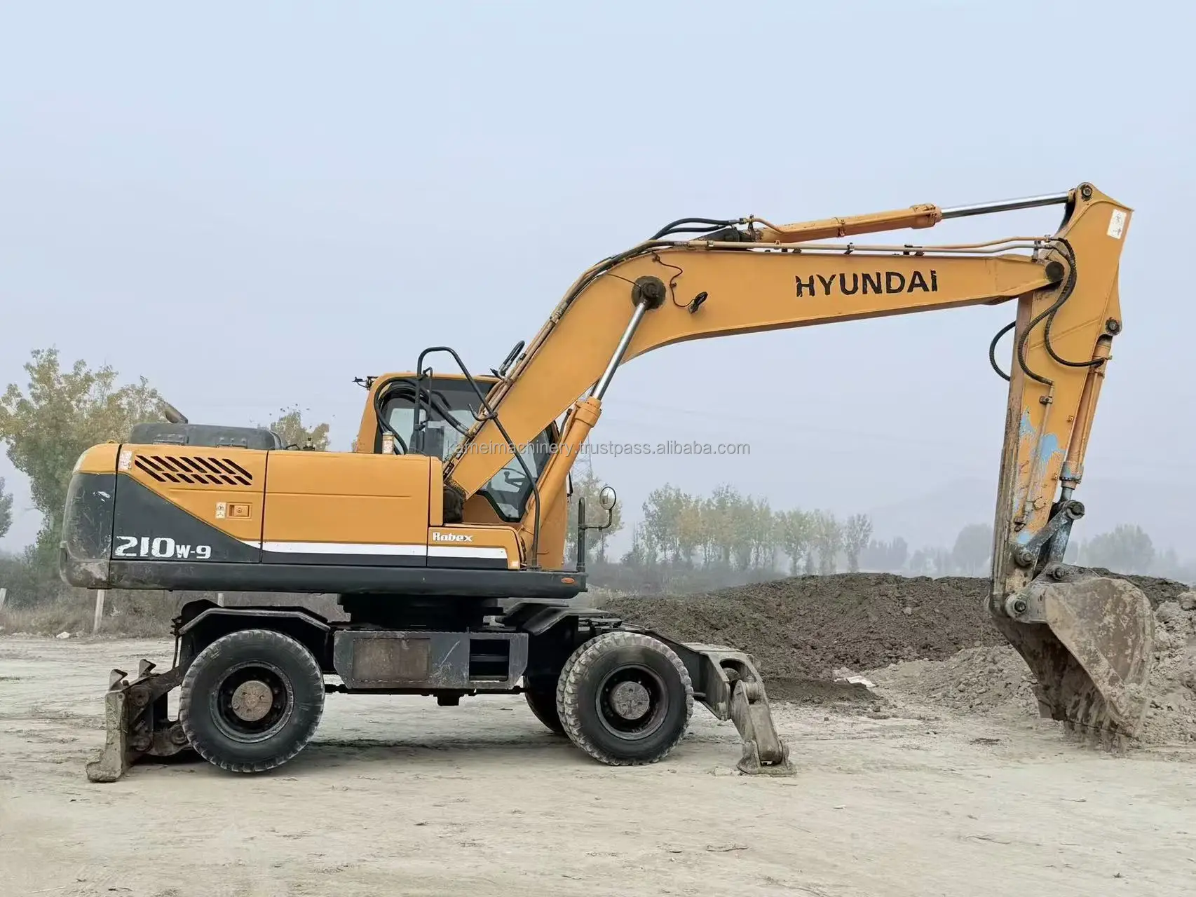 Оригинальный подержанный колесный экскаватор hyundai 225w-9 210w-9 Подержанные колесные экскаваторы для продажи