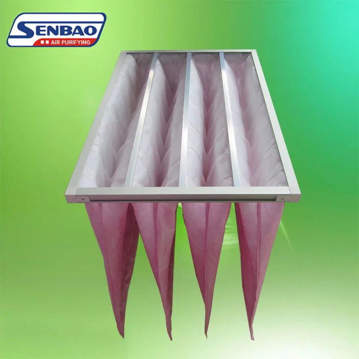 Dust collection synthetic fiber bag air filter for clean room