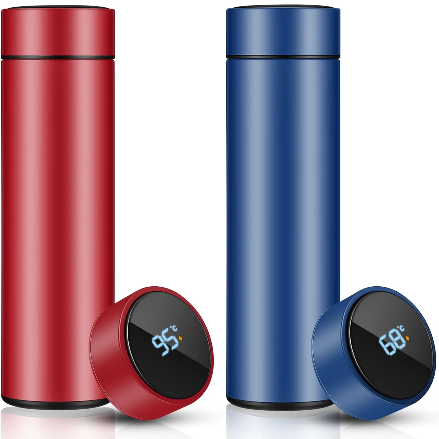 Custom Logo 500ml Bottle Double Wall Stainless Steel Led Temperature Smart Thermos Water Bottles