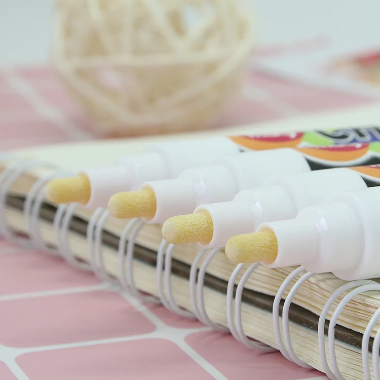
4 sticks/set 6mm Liquid Chalk Marker Pen - White Dry Erase Marker - Chalk Markers for Chalkboard Signs Windows Blackboard Glass 