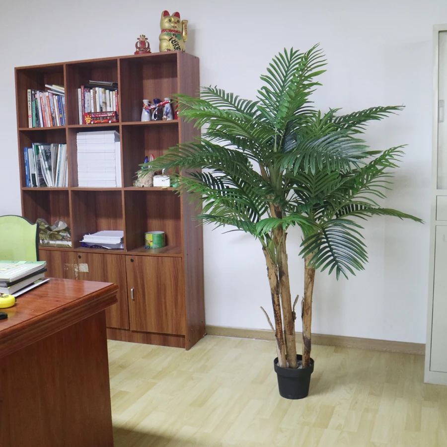 
Good quality potted 4 trunks grouping artificial areca palm tree 