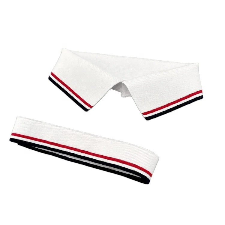 Factory Custom 95% Cotton 5% Spandex Rib Knit Collar Cuff