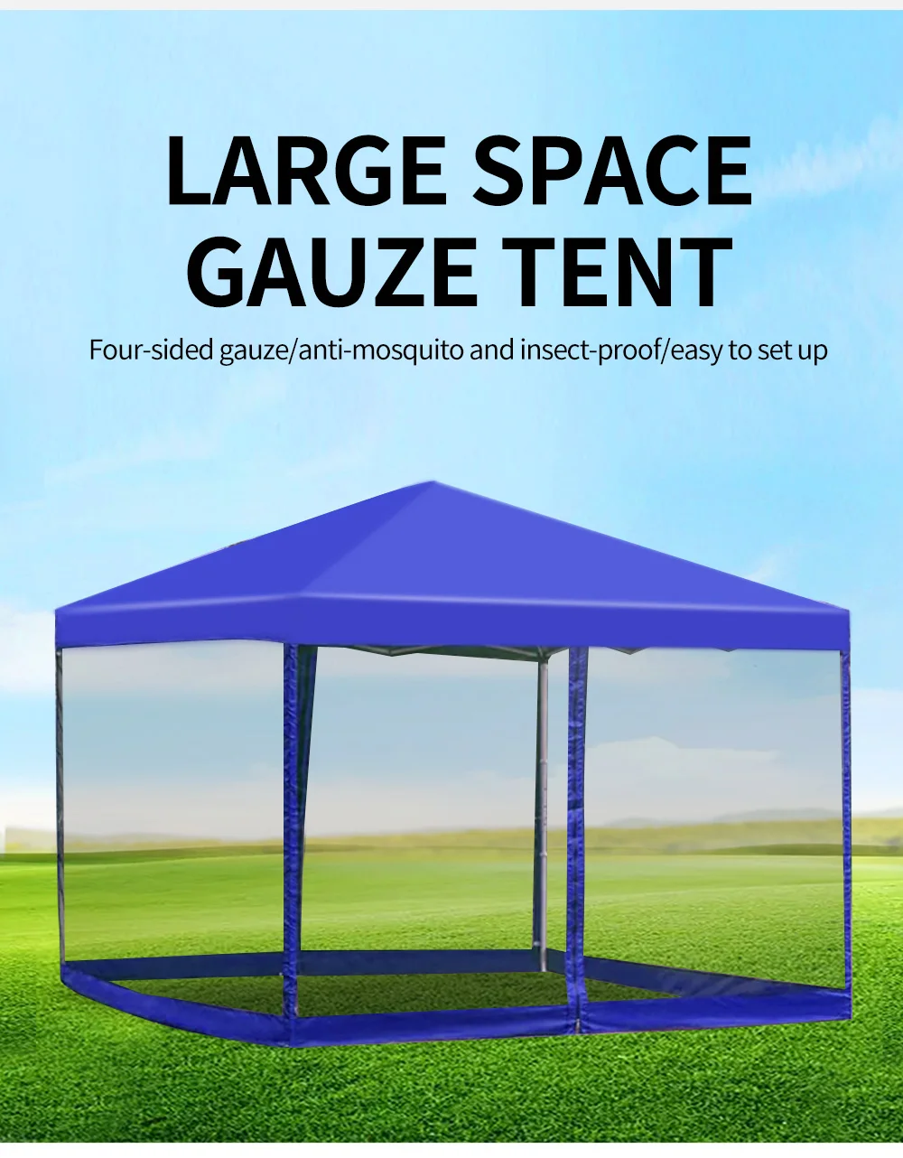 Newest 3x3m  10x10 blue collapsible outdoor tents outdoor canopy with net mesh for racing booth