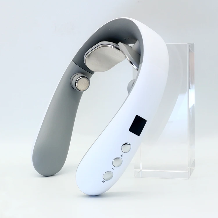 Rechargeable Electric Smart Pain Relief Shiatsu Neck Pulse Therapy Cervical Spine Back Care Massager Device With Heat