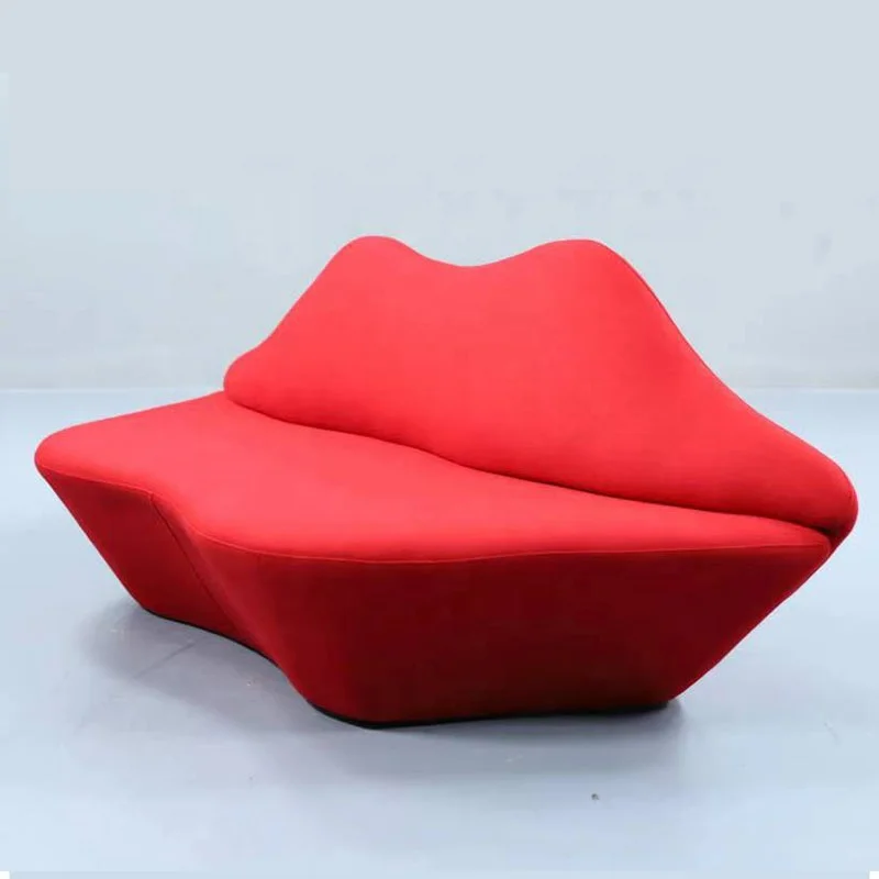Home Furniture Living Room Couch Modern Two sofa Hot Red Lip Sexy Flaming Kiss Shaped Sofa Made In China For Sale