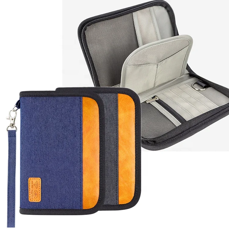 RFID Travel Document Organizer Family Passport Holder for Women Men Portable Case for Cards Boarding Pass ID Tickets with Zipper