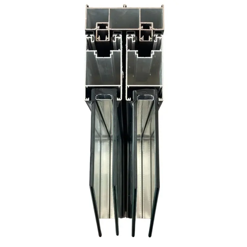 100-185  Interior Double Tempered Glass Garage Door Hidden Cavity Pocket 3 Panels Aluminum Patio Glass Sliding Door