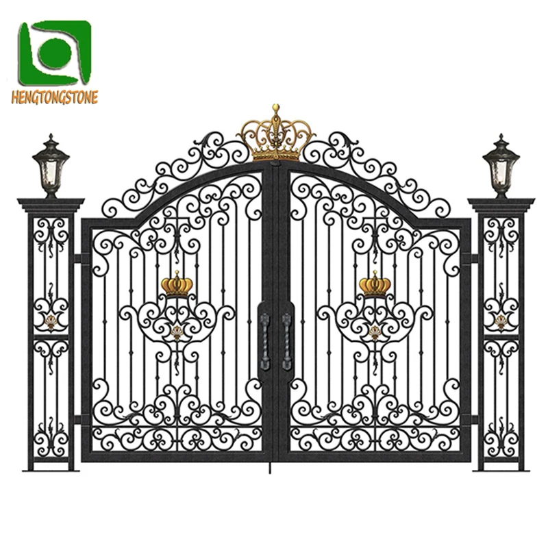Уличное украшение для входа недорогой современный простой дизайн железные трубы ворота забора