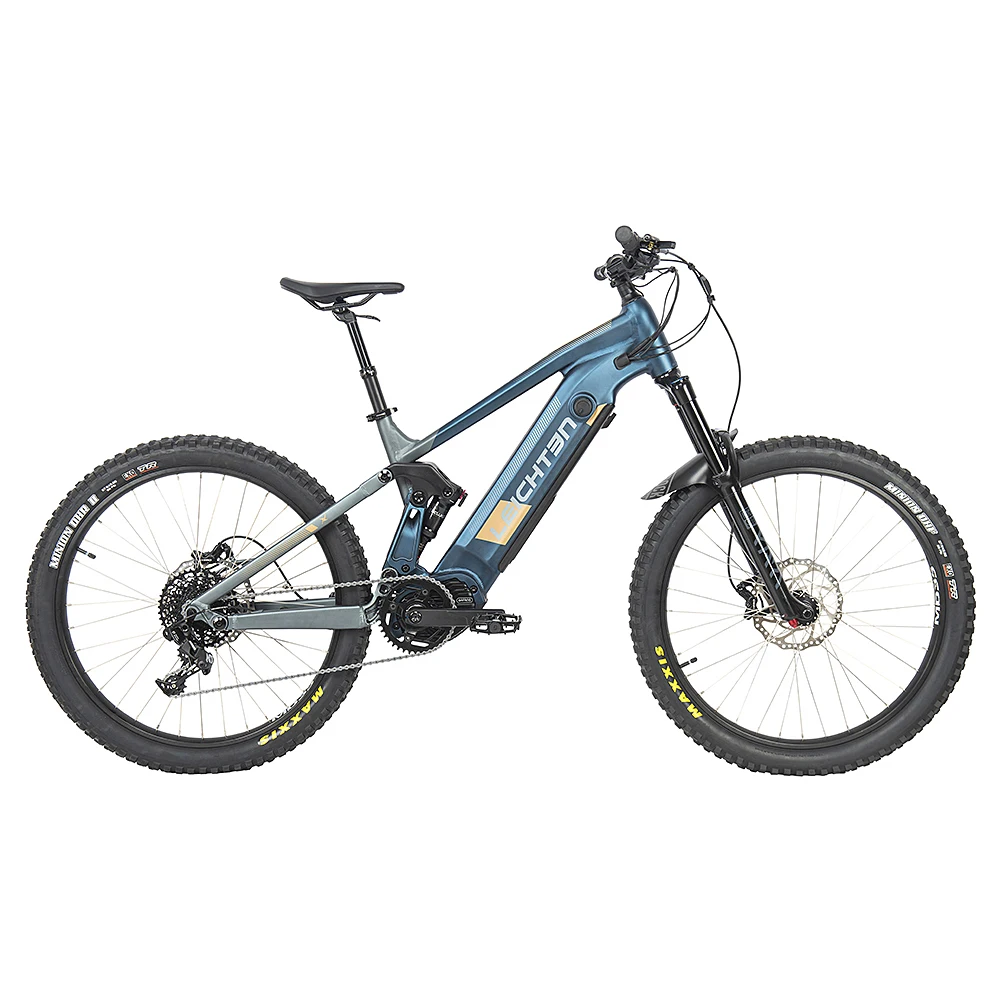 2023 hot selling  power off road 11 speed electric bicycle 48v 500w full suspension mid drive electric mountain bike