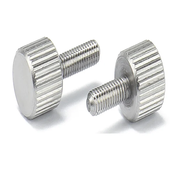 The 304 Stainless Steel Round hand twist screw thumb screw Single vertical knurled screw M2-M6
