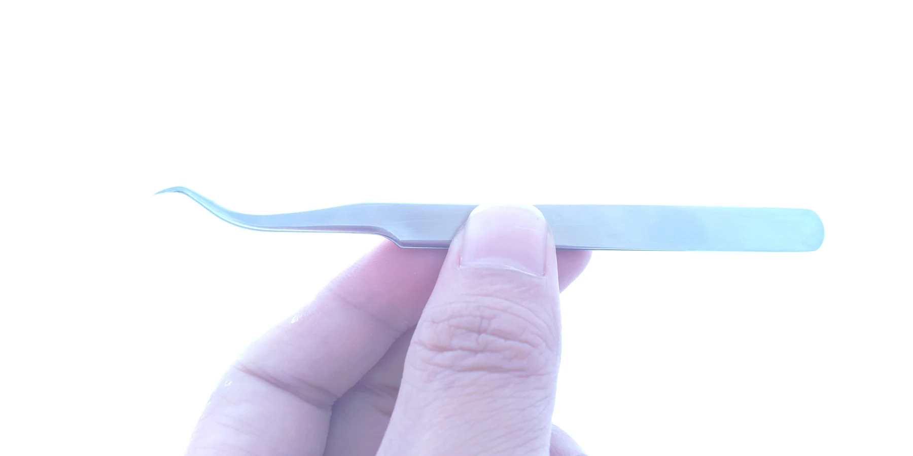  New curved tip stainless steel tweezers eyelash extension flowering
