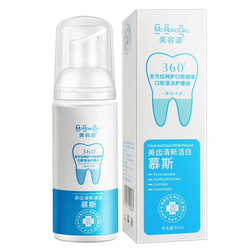 OEM Private Label Portable Oral Care Teeth Whitening Organic Mint Taste of Foam Mousse Toothpaste