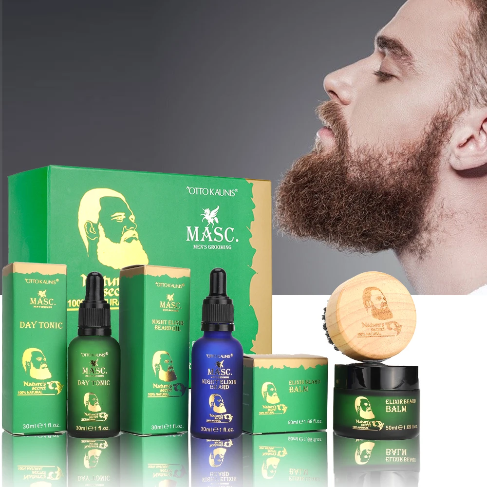 Pure Nutrients Regrowth Beard Oil Care Set Grooming Fast Beard Growth Boost Kit Mustache Growth Oil for Men