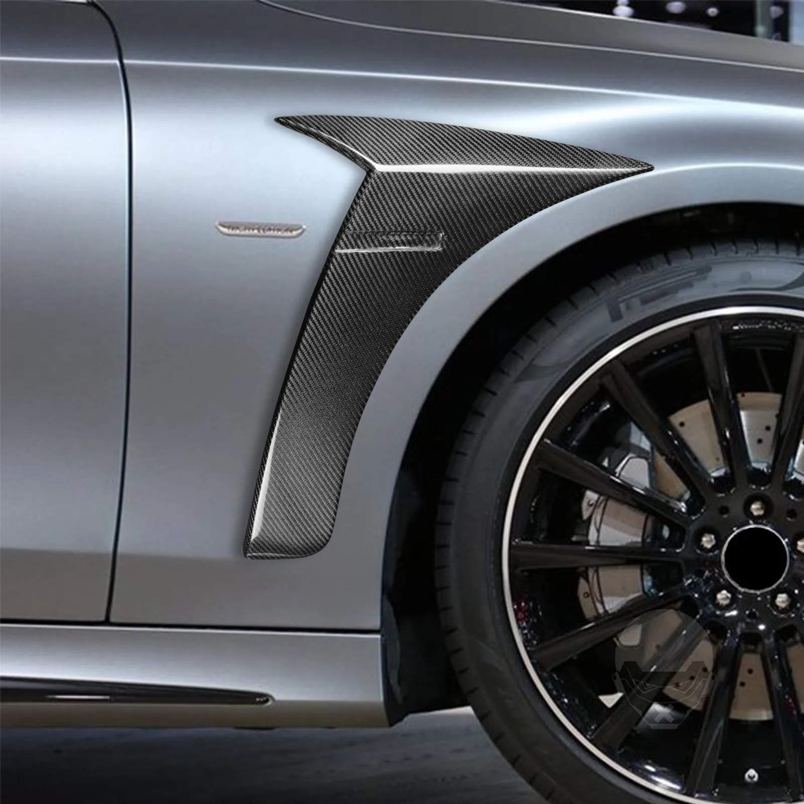 Real Carbon Side Air Vent Fender Fins for Mercedes Benz W222 S63 S65 AMG 2014-20