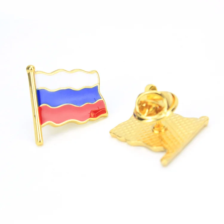 Hot Selling High Quality Factory Price Russia Flag Enamel Pin Art Badges Brooch Cute Hard Enamel Lapel Pin