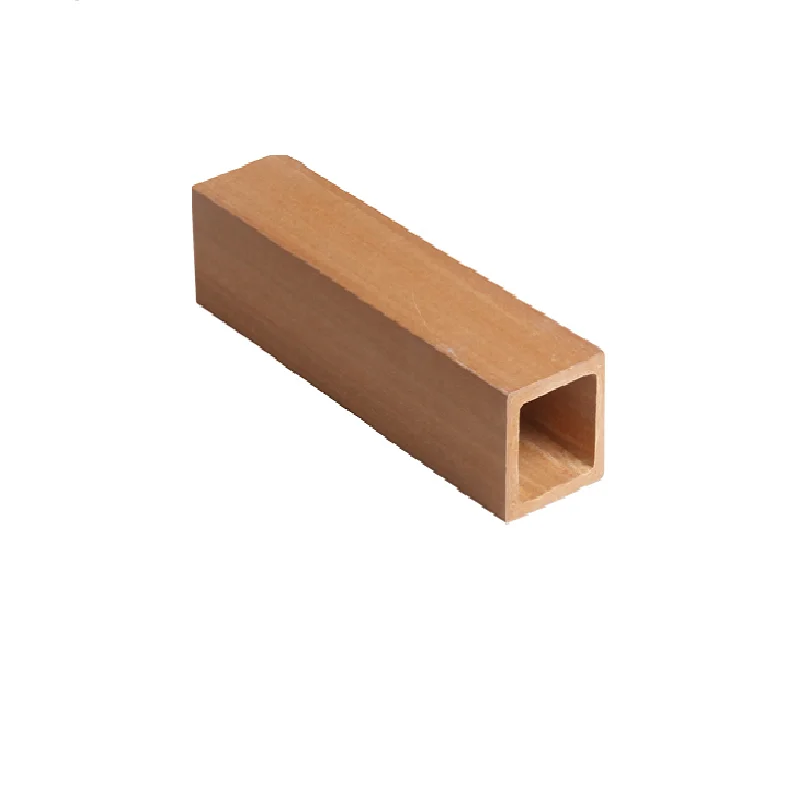 Outdoor Wood natural Grain Decoration Hollow Square Tube Column Partition Wall Ceiling Timber Tube wpc Batten