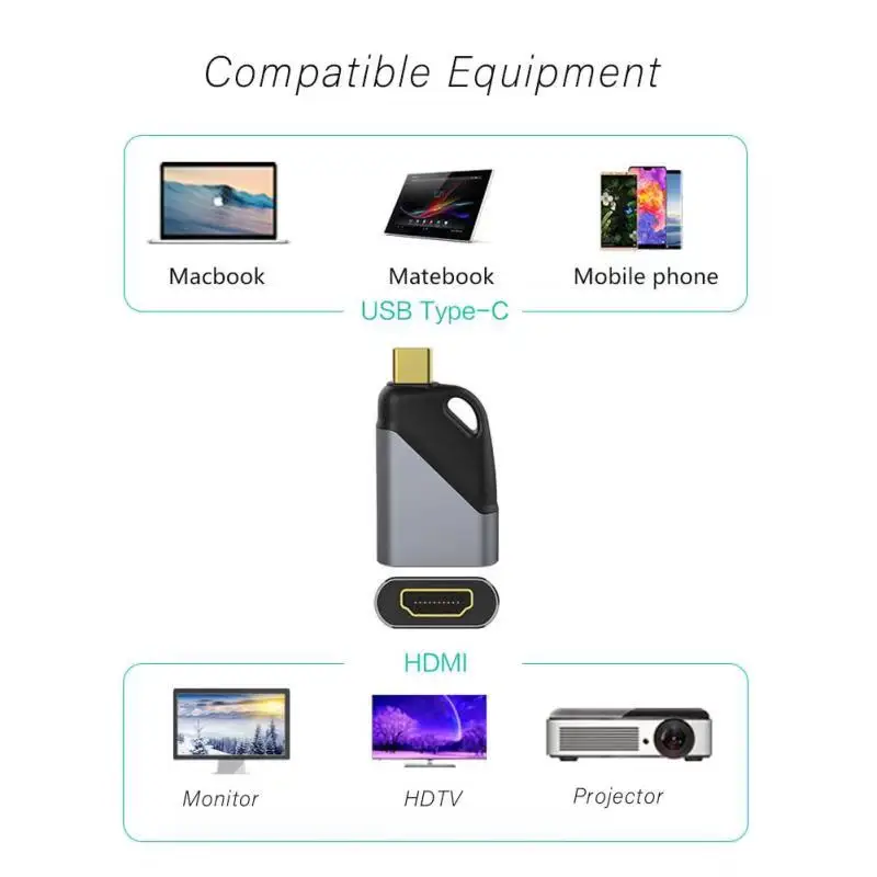 Новый дизайн портативный брелок-адаптер USB 3 1 Type C к HDM I
