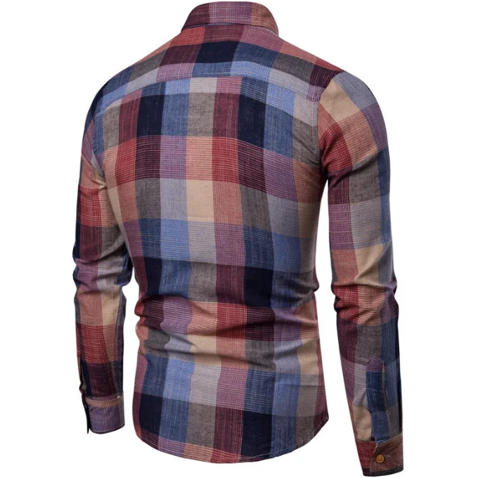 
Casual Male Shirt Man Plaid Printed Shirts Stylish Men Slimming Shirt 