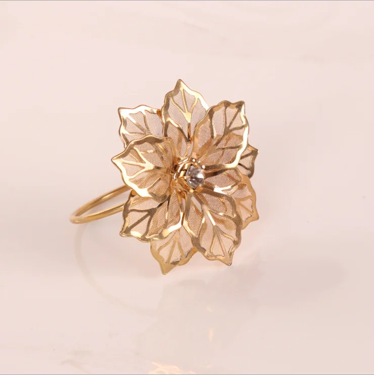 Декоративное кольцо для салфеток Bismillah, кольцо для салфеток, медные золотые кольца для салфеток с цветком