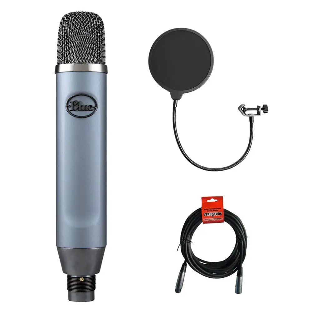 Logitech for Creators Blue Ember XLR Microphone for Studio, Recording Podcast Streaming Mic