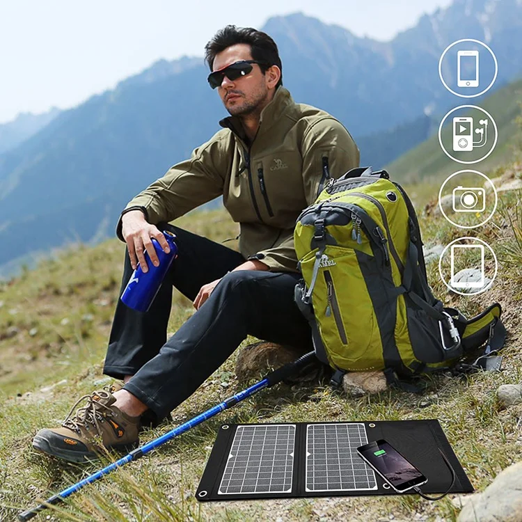  Travelling Camping Fast Charge Sunpower mono crystalline Solar Cell Phone Charger 100w 120w Folded multi solar charger