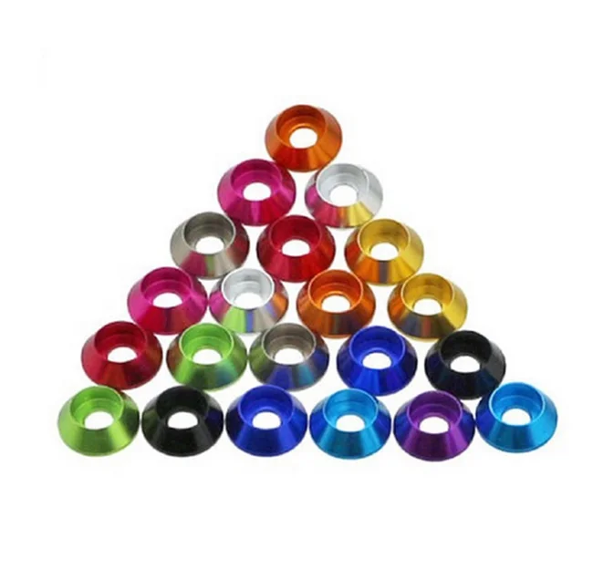 LEITE M3 Cone Cup Head Screw Gasket Conical Washer Shim for Multicolor Drone Aluminum Alloy OEM M2 Black Aluminum Washer