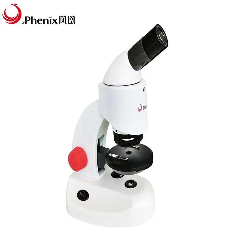 Phenix Microscope 20X-100X Dual LED Illumination Monocular Microscope with 10pcs accessories for Beginners Adults Students