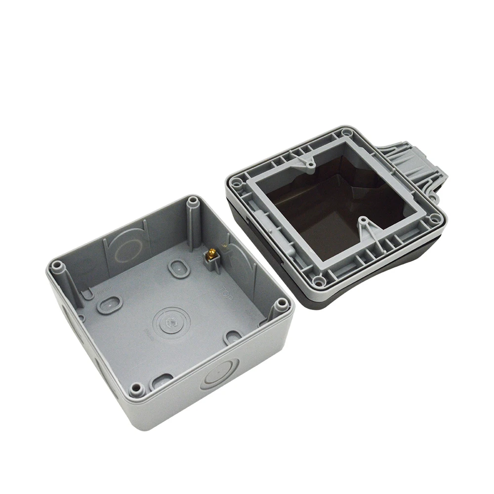 UK British European 1 Gang Waterproof Socket Enclosure Box Outdoor Outlet Weatherproof 13A 16A Plug In