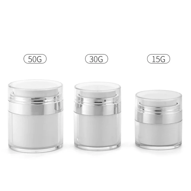 15 30 50 gms Plastic Cosmetic Skin Care Makeup Cream Airless Pump Cream Jar