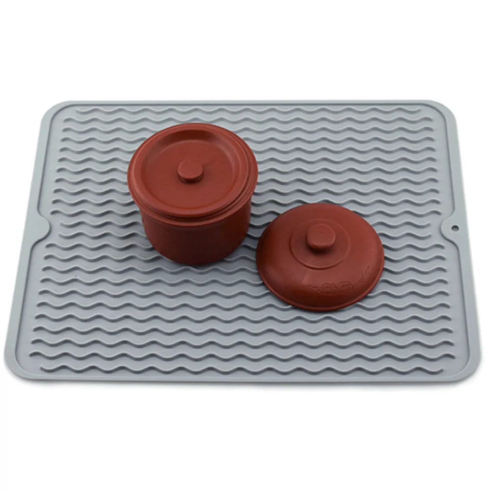multiple heat resistant Food Grade quick antislip bath microfiber deep silicone dish dryer drying mat for kitchen counter