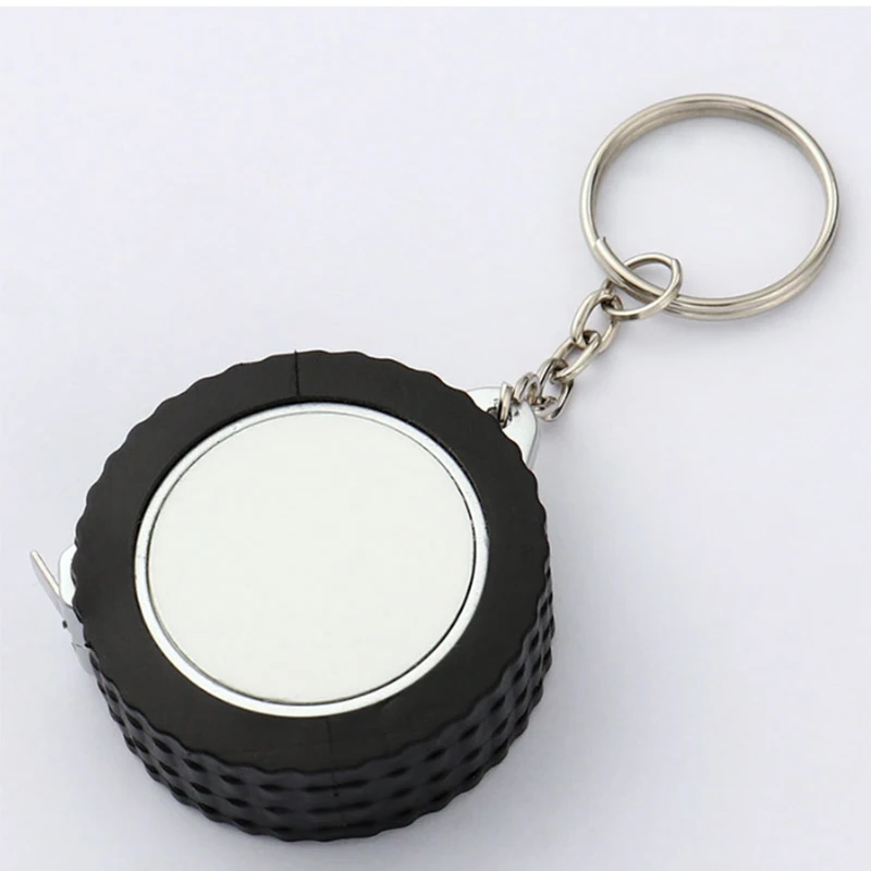Hot Sales Small Plastic Tape Measure 1 Meter Portable Mini Blank Sublimation Tire Style Tape Measure Ruler Keychain