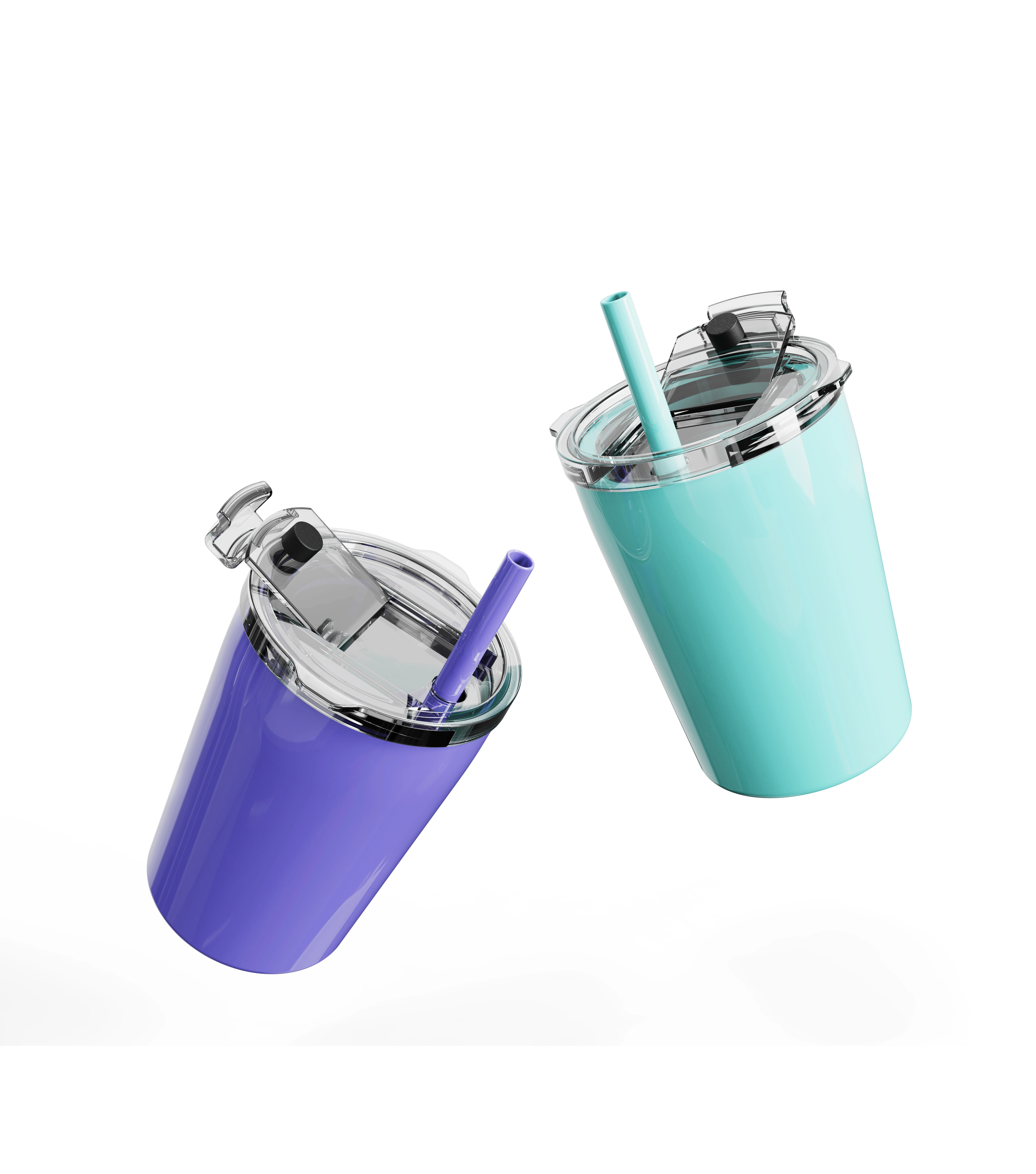 New Arrived Kids Stainless Steel Cup Lovely Small 12OZ Tumbler Sippy Cup with Lid and Straw