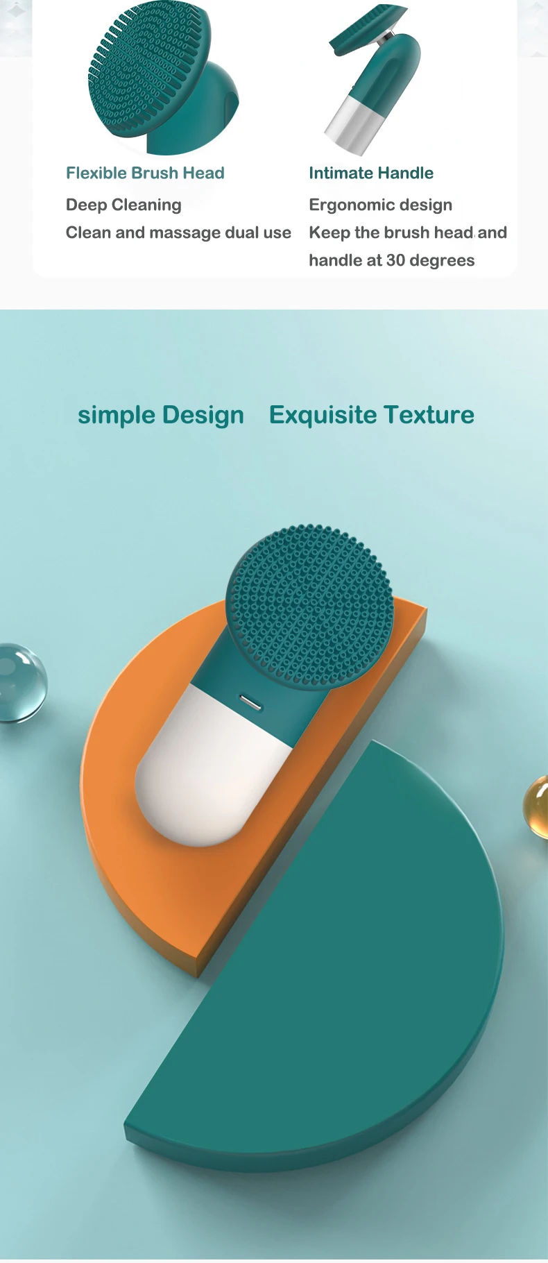 Custom Logo Mini Face Scrubber Soft Wash Facial Cleanser Silicone Korean Facial Rotary  Cleansing Brush .jpg