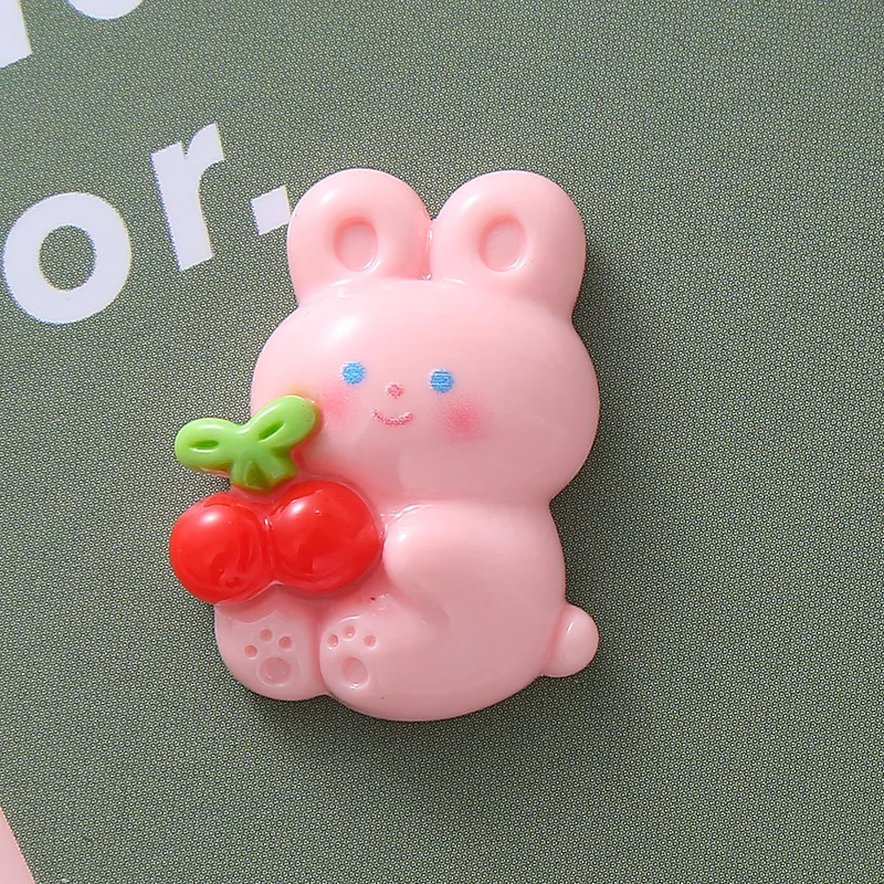 2023 Fashion  Cute  Holding Fruit Rabbit Resin Diy  Accessories Hair Clip Cream Gel Phone Case  Refrigerator Magnet Accessories