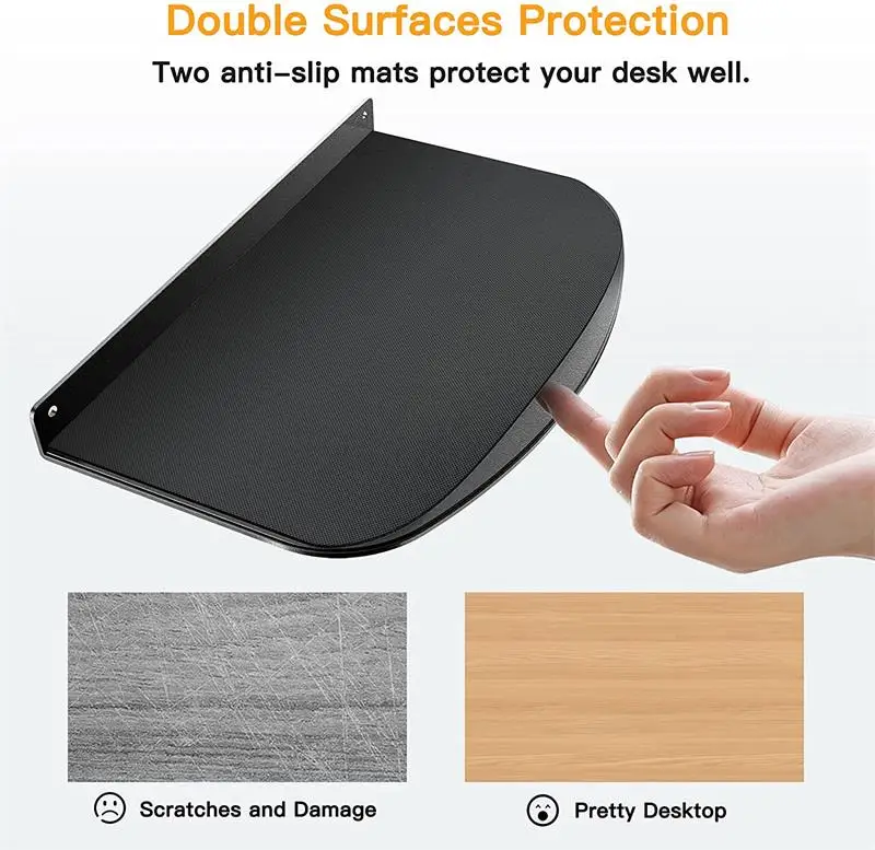 Monitor Mount Reinforcement Plate for Thin, Glass and Other Fragile Tabletop,Steel Bracket Plate Fits Monitor Stand C-Clamp