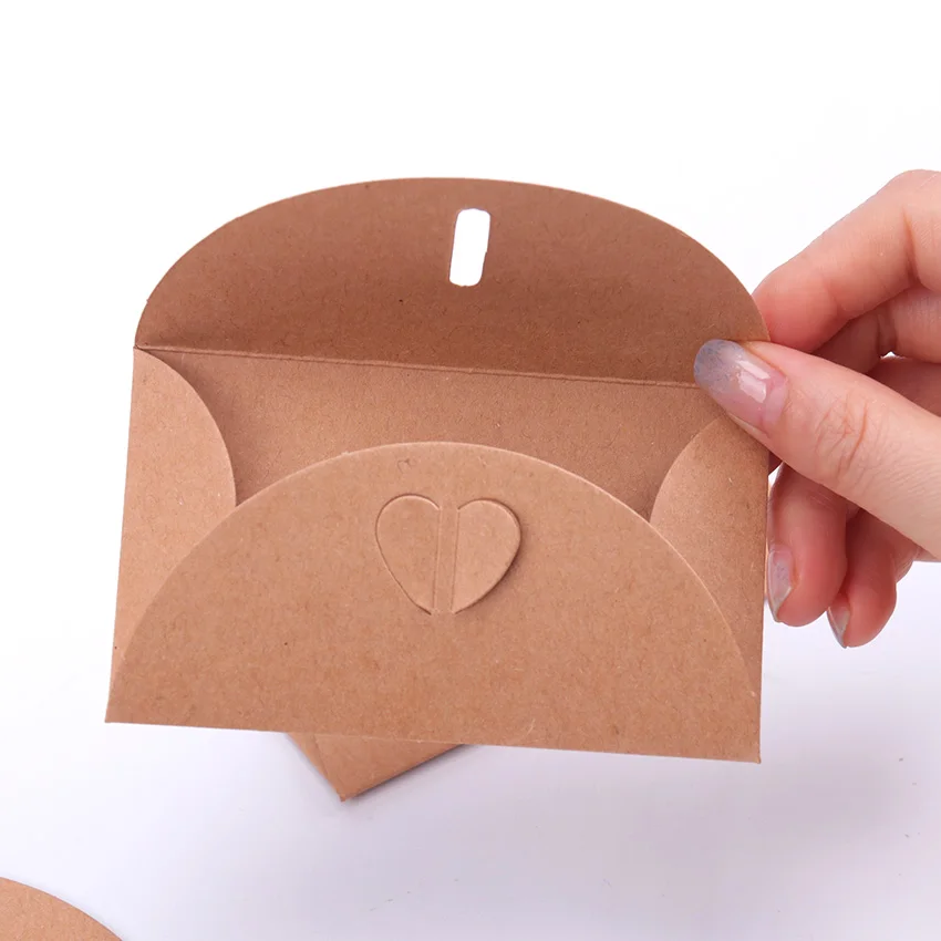 Handmade Paper String Romantic Love Letter Envelope Vintage Love Button Envelope Kraft Paper Gift Card With Envelope