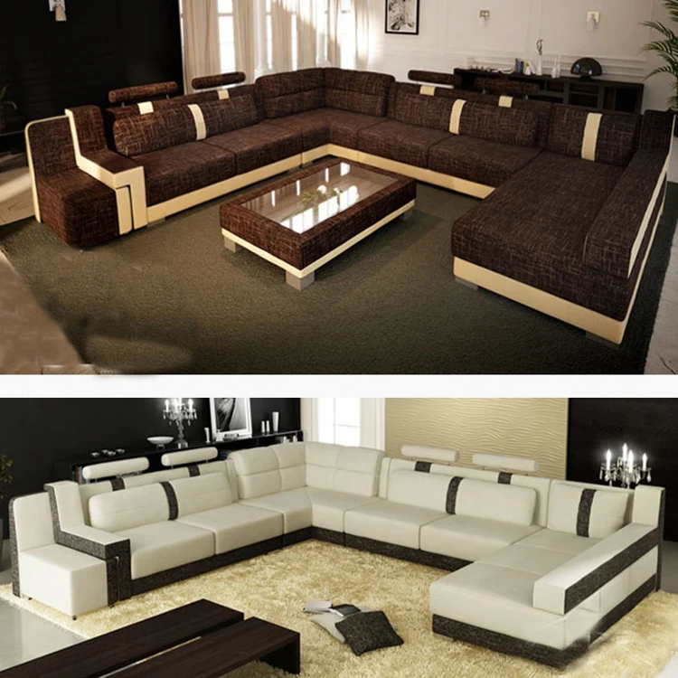 подголовник 8 местный мебель диван L форма U натуральная кожа Диван Набор современный