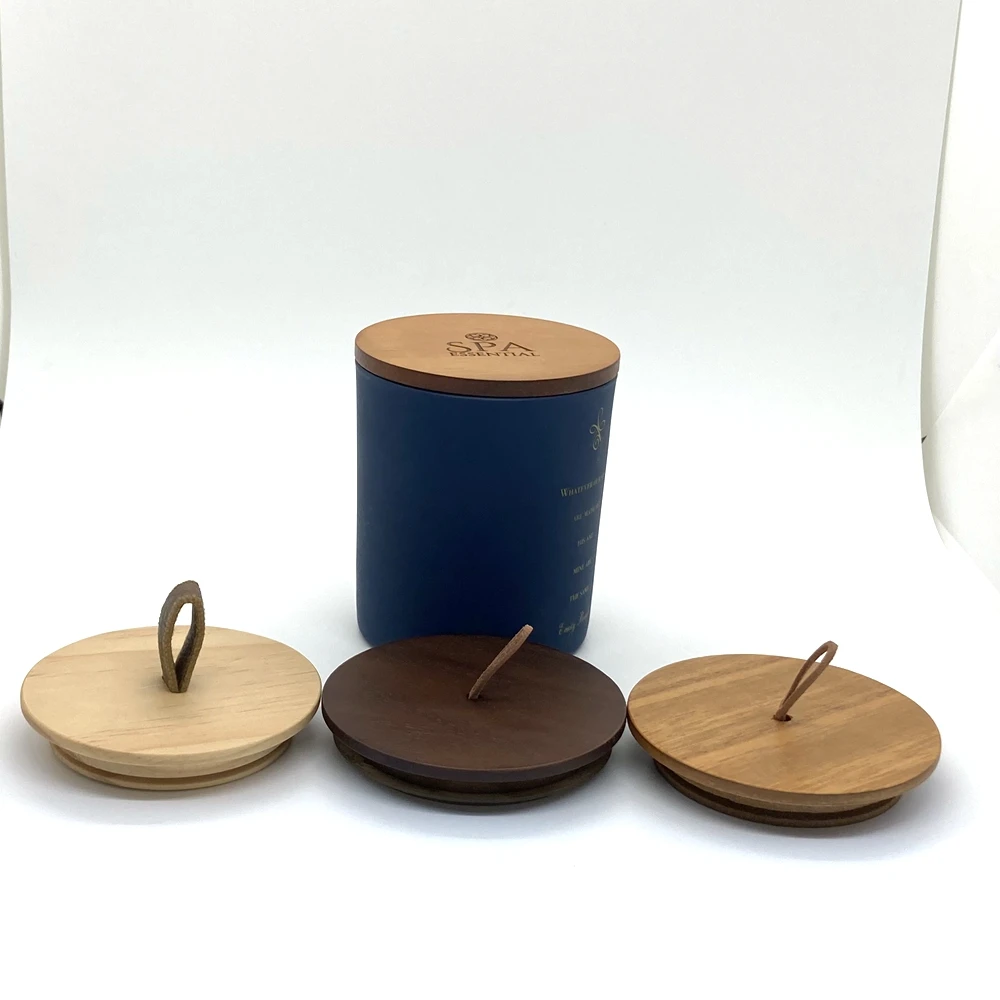Factory Supply  Delicate Custom Luxury Wooden Candle Lid With Silicon Ring Essential oil For Glass Candle Jar