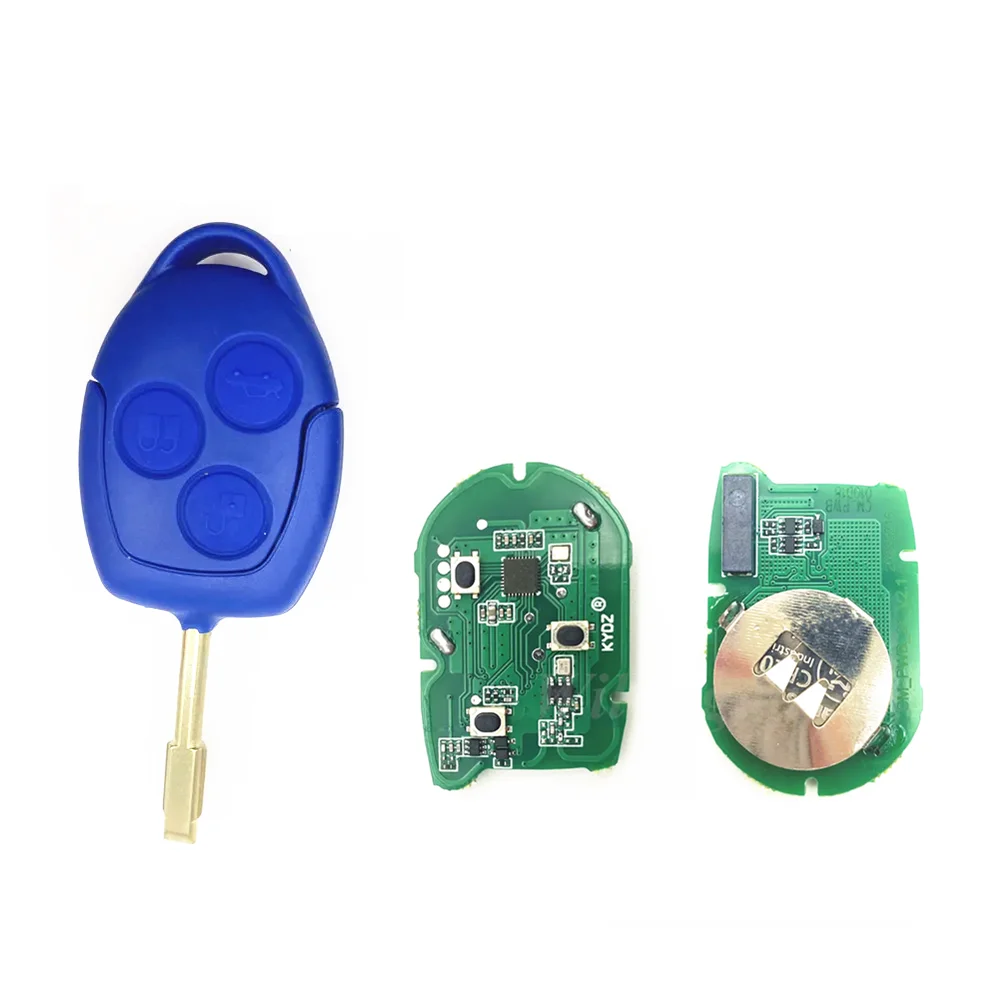 3 Button Car Remote Key 4D63 Chip 433Mhz P/N: 6C1T15K601AG Blue/Black Blade for Ford Transit WM VM 2006-2014 Car Key