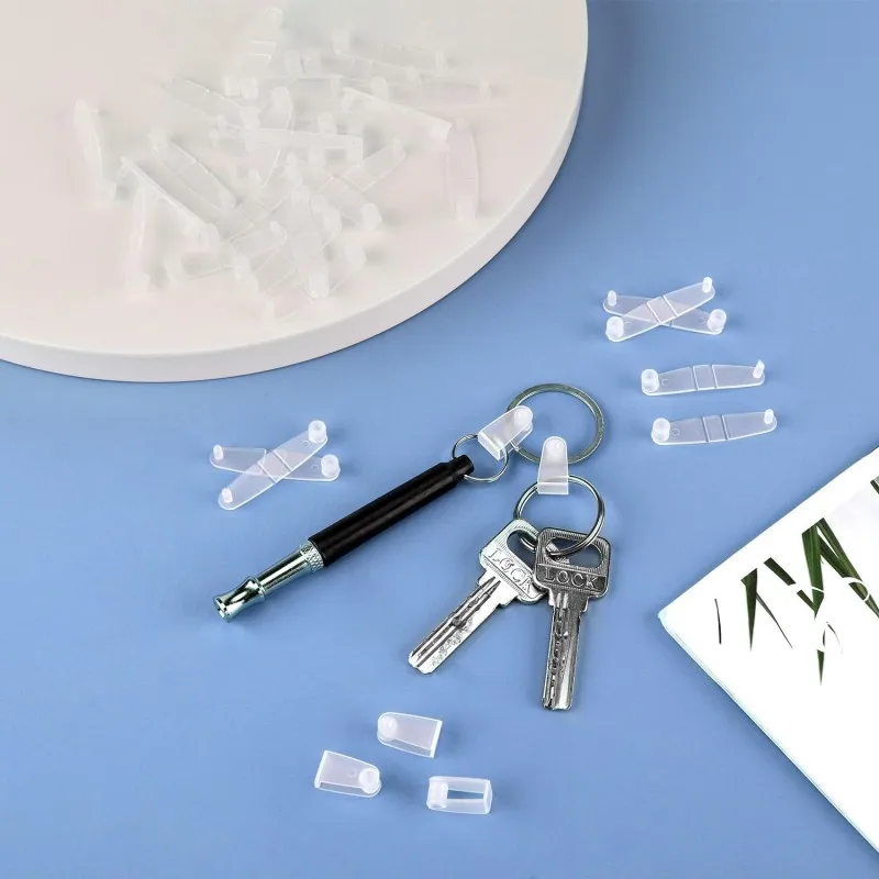 100pcs Small Plastic Keychain Clips, Clear Acrylic Plastic Keychain Connector Snaps for Office Credit Card Craft Jewelry Making