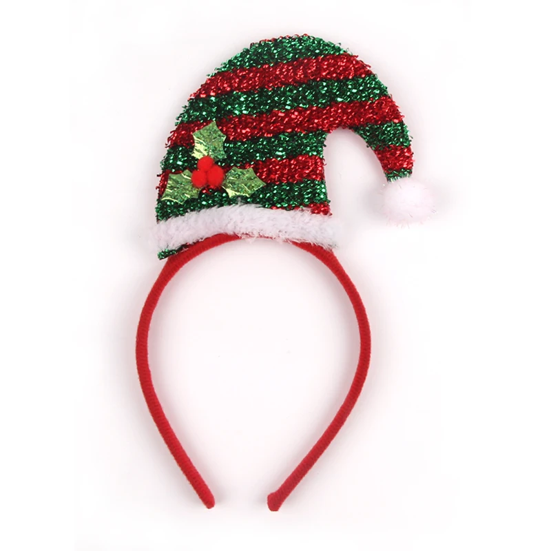 Wholesale Classic Cartoon Christmas Party Gift Hair Accessories Santa Claus Elk Xmas Tree Headband For Women