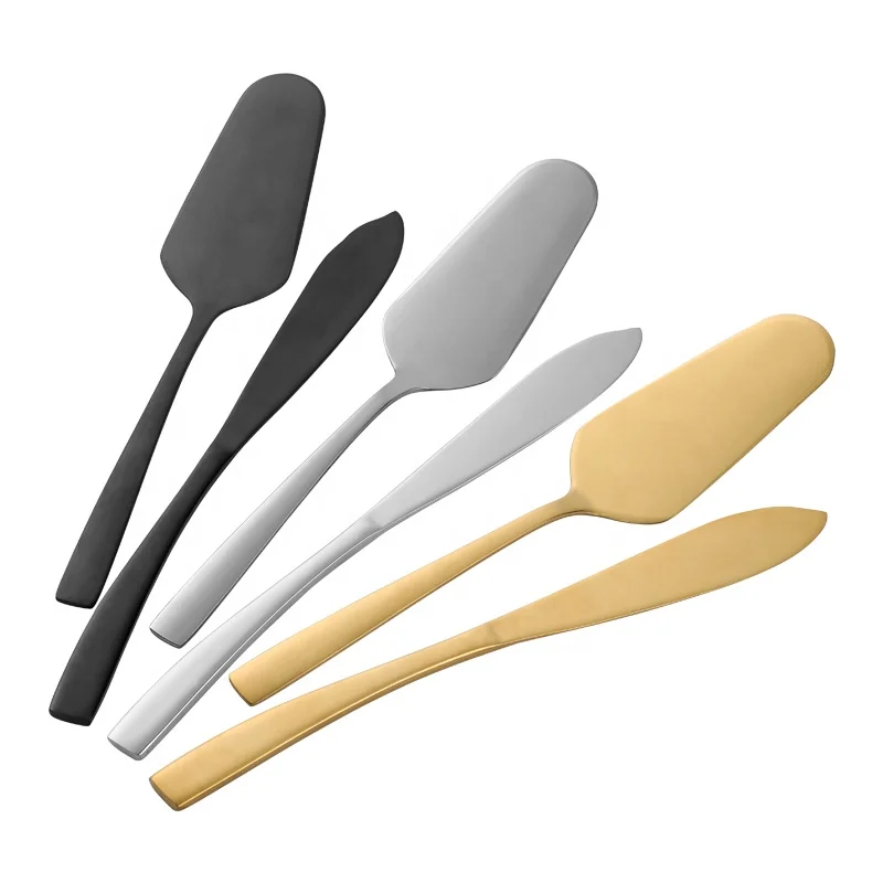 Luxury Gold Stainless Steel Cake Tools Wedding Cake Knife and Server Set